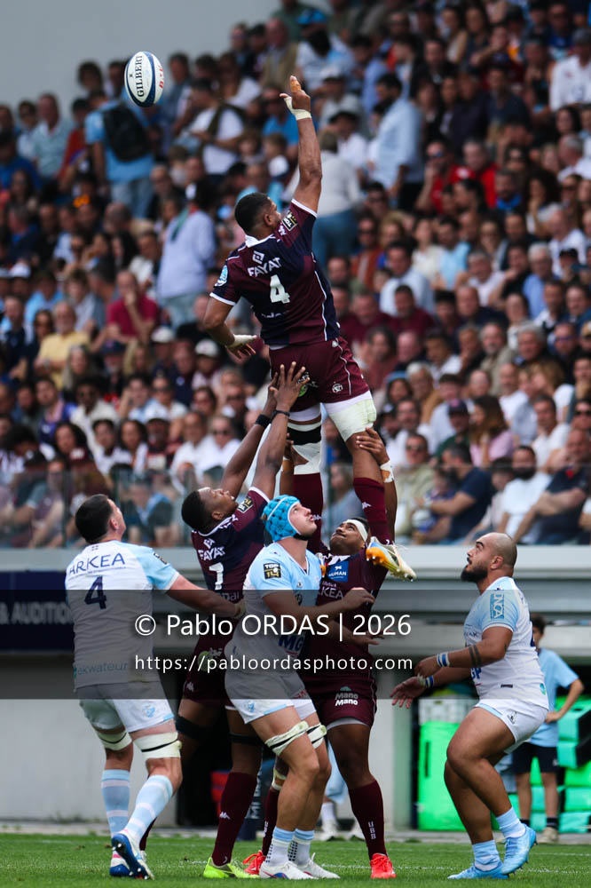Boris Palu, lors du match de Top 14 entre l'Aviron bayonnais et l'Union Bordeaux Bègles, le 9 mai 2026 au stade Jean Dauger de Bayonne, France (Photo Pablo ORDAS)