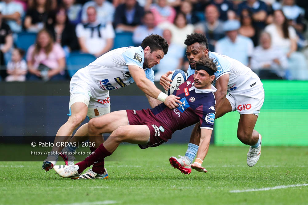 Pablo Uberti, lors du match de Top 14 entre l'Aviron bayonnais et l'Union Bordeaux Bègles, le 9 mai 2026 au stade Jean Dauger de Bayonne, France (Photo Pablo ORDAS)