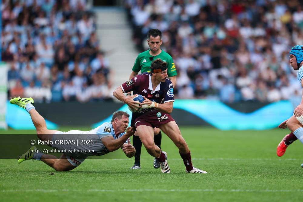 Pablo Uberti, lors du match de Top 14 entre l'Aviron bayonnais et l'Union Bordeaux Bègles, le 9 mai 2026 au stade Jean Dauger de Bayonne, France (Photo Pablo ORDAS)