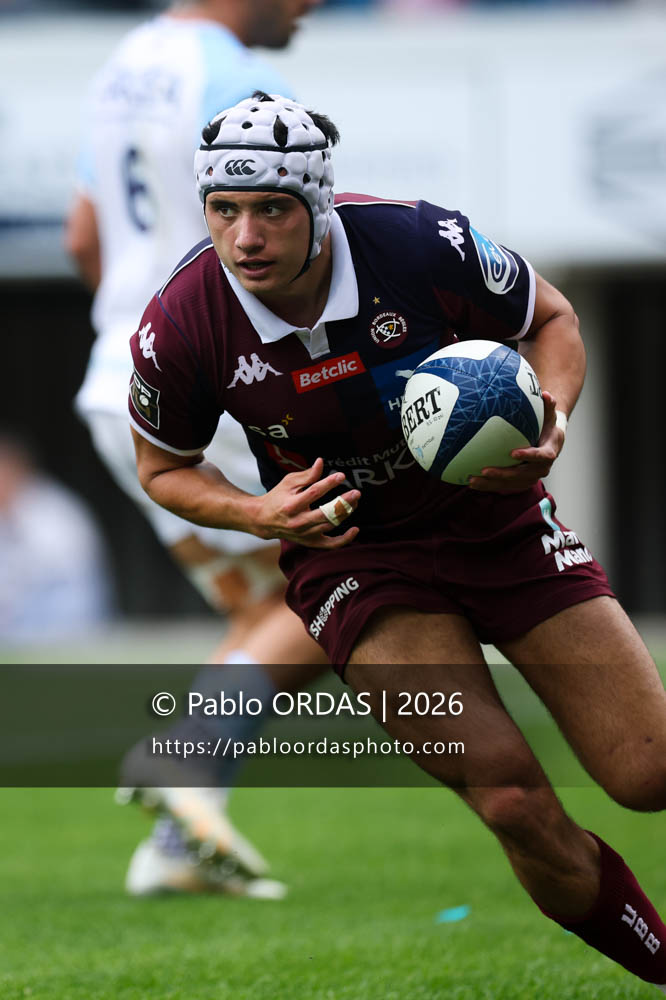 Louis Bielle-Biarrey, lors du match de Top 14 entre l'Aviron bayonnais et l'Union Bordeaux Bègles, le 9 mai 2026 au stade Jean Dauger de Bayonne, France (Photo Pablo ORDAS)