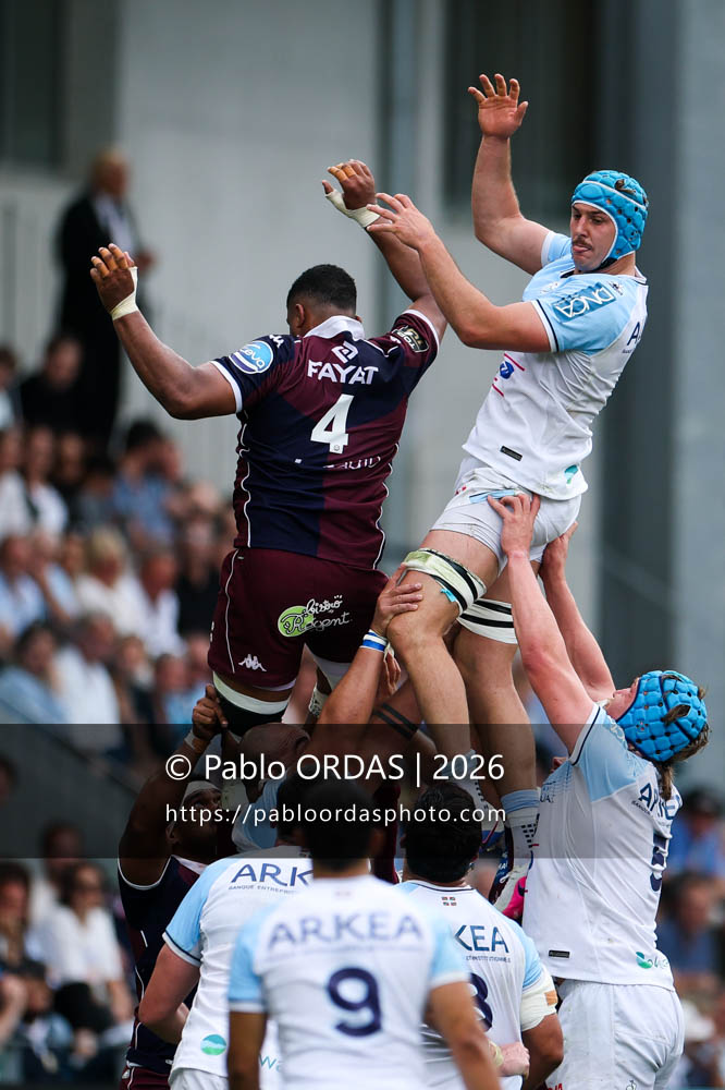 Esteban Capilla, lors du match de Top 14 entre l'Aviron bayonnais et l'Union Bordeaux Bègles, le 9 mai 2026 au stade Jean Dauger de Bayonne, France (Photo Pablo ORDAS)