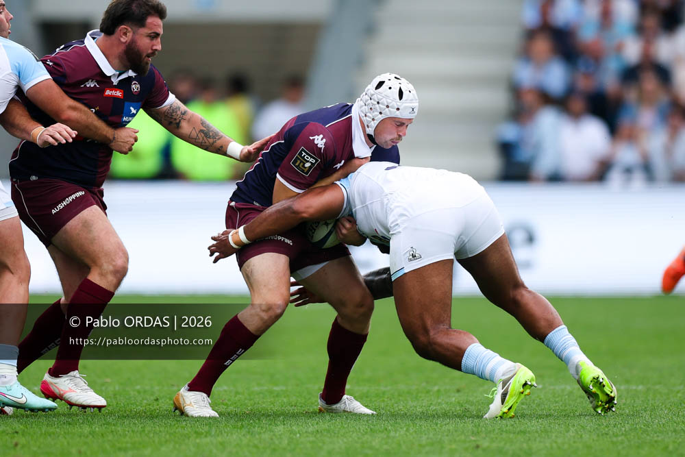Gaëtan Barlot, lors du match de Top 14 entre l'Aviron bayonnais et l'Union Bordeaux Bègles, le 9 mai 2026 au stade Jean Dauger de Bayonne, France (Photo Pablo ORDAS)