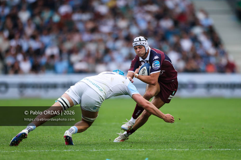 Louis Bielle-Biarrey, lors du match de Top 14 entre l'Aviron bayonnais et l'Union Bordeaux Bègles, le 9 mai 2026 au stade Jean Dauger de Bayonne, France (Photo Pablo ORDAS)
