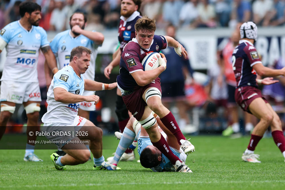 Marko Gazzotti, lors du match de Top 14 entre l'Aviron bayonnais et l'Union Bordeaux Bègles, le 9 mai 2026 au stade Jean Dauger de Bayonne, France (Photo Pablo ORDAS)