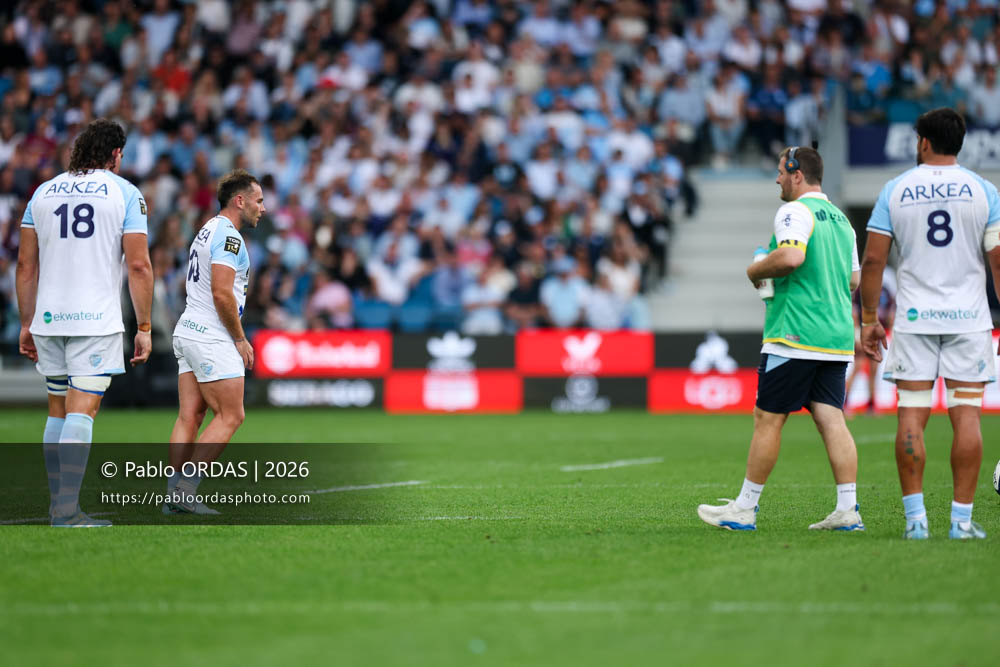 Joris Segonds, lors du match de Top 14 entre l'Aviron bayonnais et l'Union Bordeaux Bègles, le 9 mai 2026 au stade Jean Dauger de Bayonne, France (Photo Pablo ORDAS)
