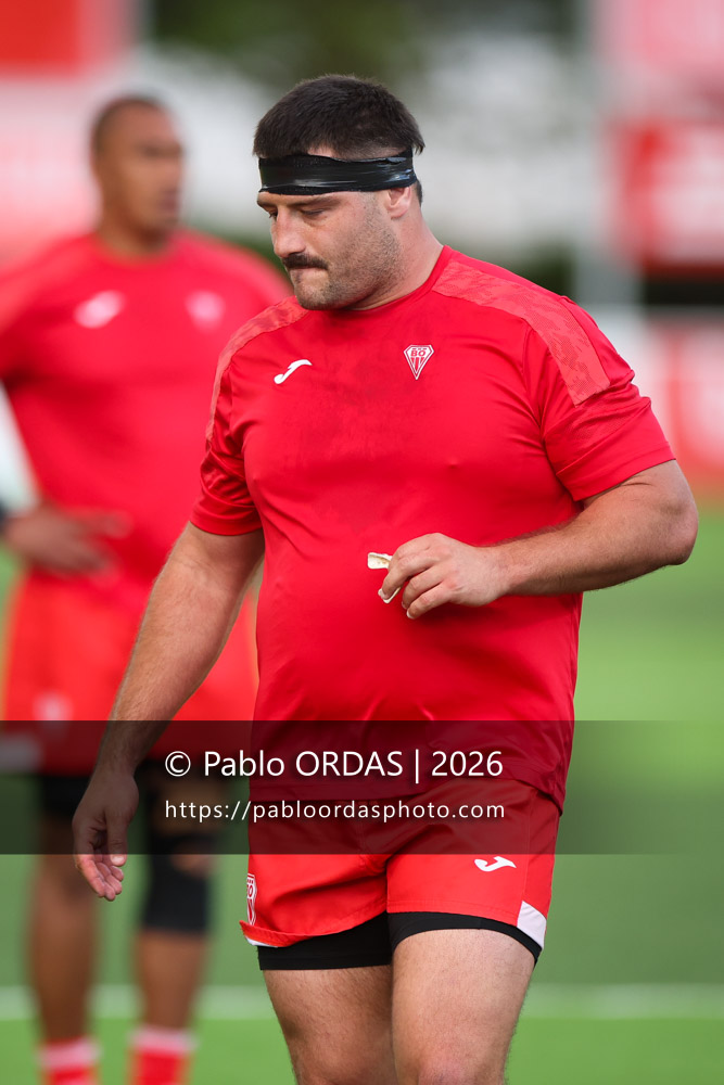 Hugo Pirlet, lors du match de Pro D2 entre le Biarritz olympique et Carcassonne, le 15 mai 2026 au stade Aguiléra de Biarritz, France (Photo Pablo ORDAS)