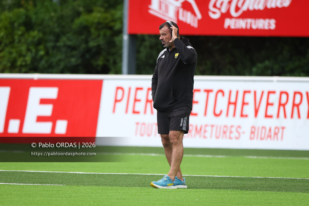 Bernard Goutta, lors du match de Pro D2 entre le Biarritz olympique et Carcassonne, le 15 mai 2026 au stade Aguiléra de Biarritz, France (Photo Pablo ORDAS)