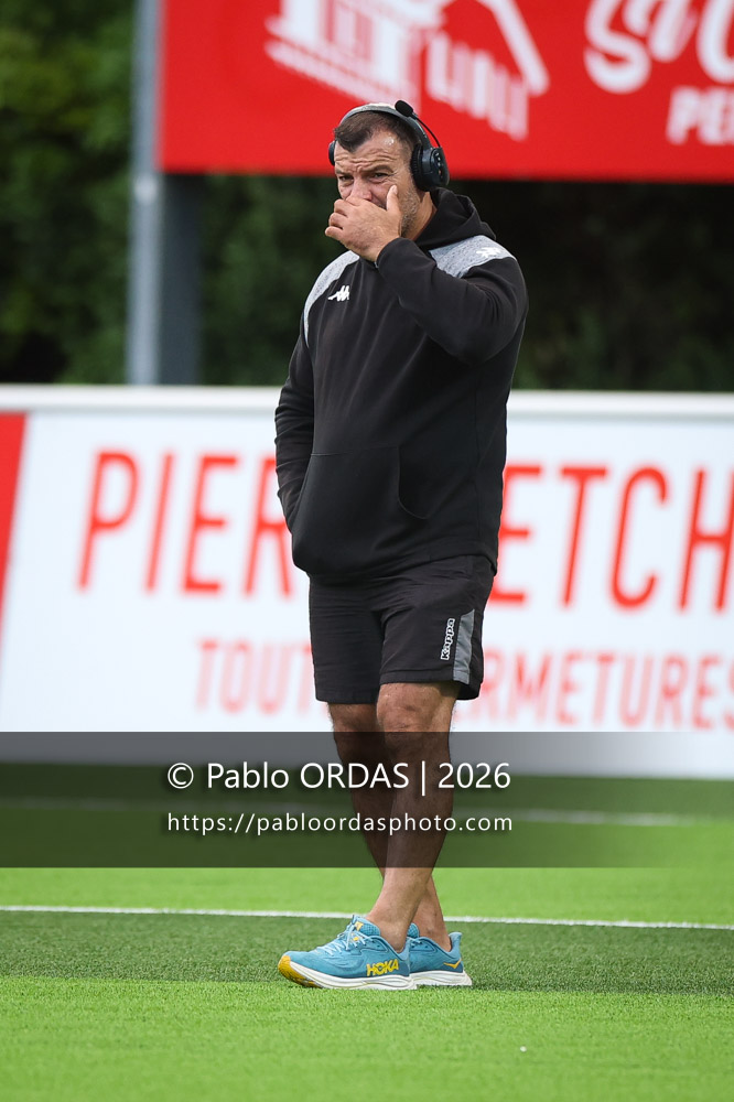Bernard Goutta, lors du match de Pro D2 entre le Biarritz olympique et Carcassonne, le 15 mai 2026 au stade Aguiléra de Biarritz, France (Photo Pablo ORDAS)