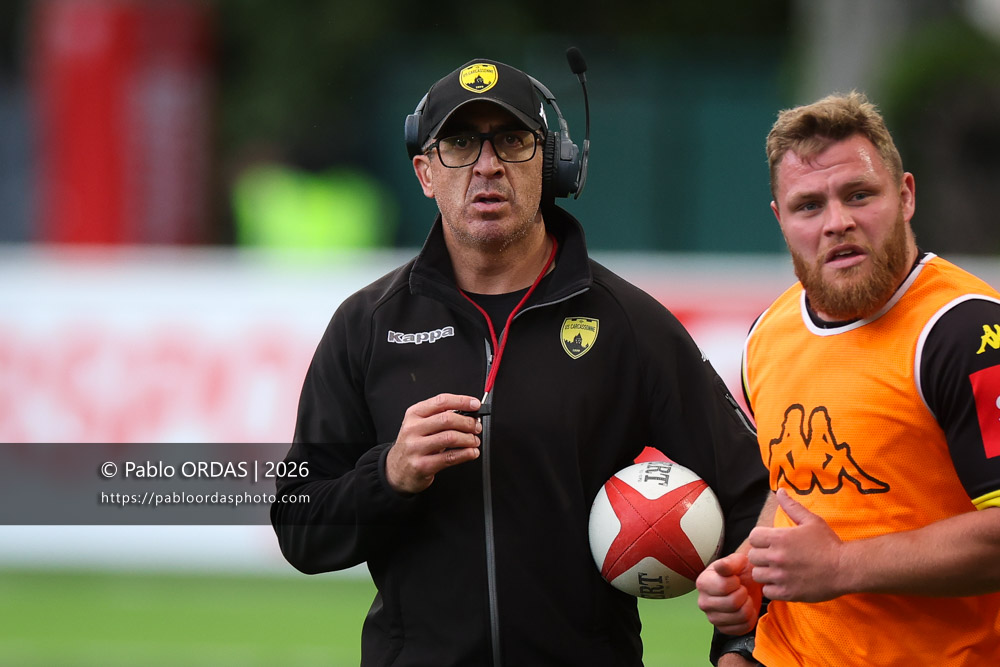 Manny Edmonds, lors du match de Pro D2 entre le Biarritz olympique et Carcassonne, le 15 mai 2026 au stade Aguiléra de Biarritz, France (Photo Pablo ORDAS)