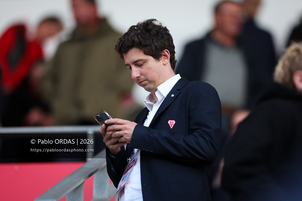 Louis de Baudus, lors du match de Pro D2 entre le Biarritz olympique et Carcassonne, le 15 mai 2026 au stade Aguiléra de Biarritz, France (Photo Pablo ORDAS)