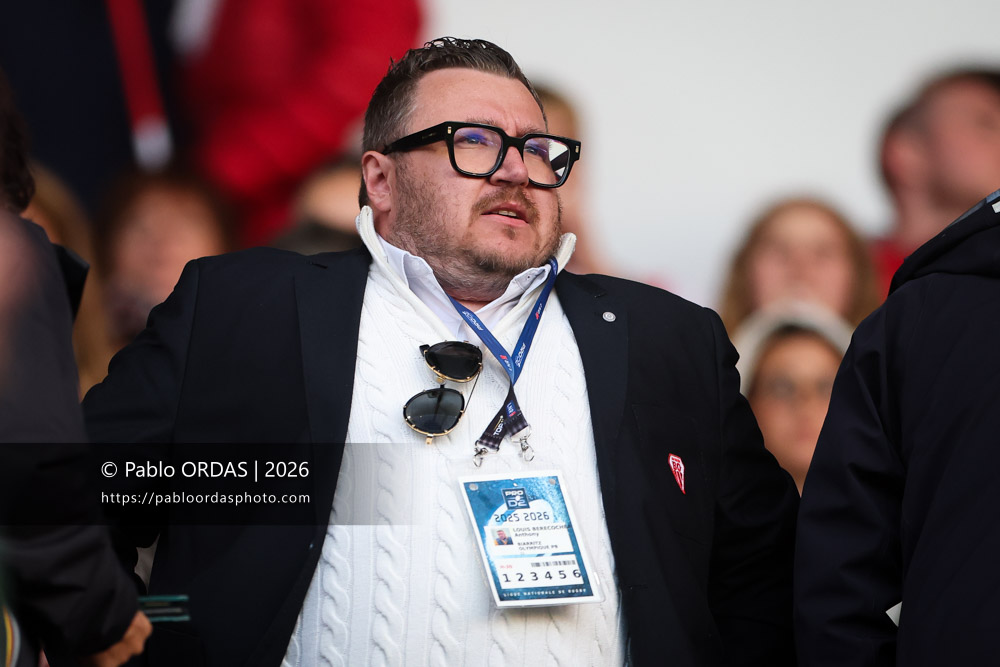 Anthony Louis-Berecochea, lors du match de Pro D2 entre le Biarritz olympique et Carcassonne, le 15 mai 2026 au stade Aguiléra de Biarritz, France (Photo Pablo ORDAS)