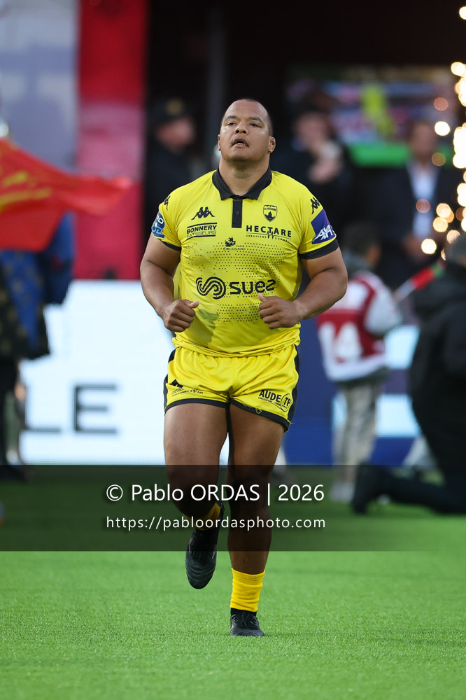 Ian Boubila, lors du match de Pro D2 entre le Biarritz olympique et Carcassonne, le 15 mai 2026 au stade Aguiléra de Biarritz, France (Photo Pablo ORDAS)