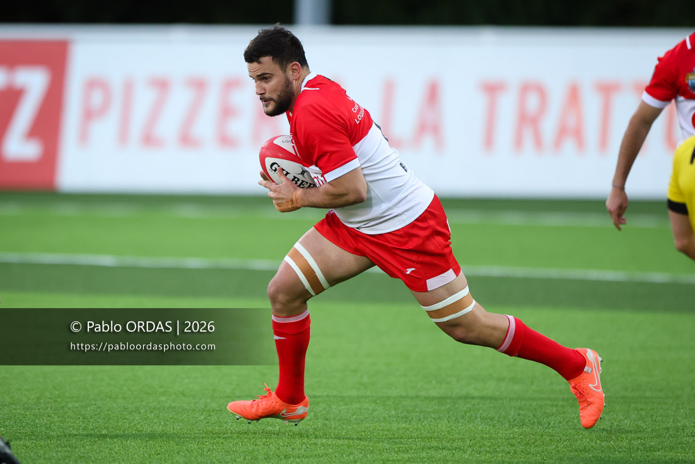 Thomas Hébert, lors du match de Pro D2 entre le Biarritz olympique et Carcassonne, le 15 mai 2026 au stade Aguiléra de Biarritz, France (Photo Pablo ORDAS)