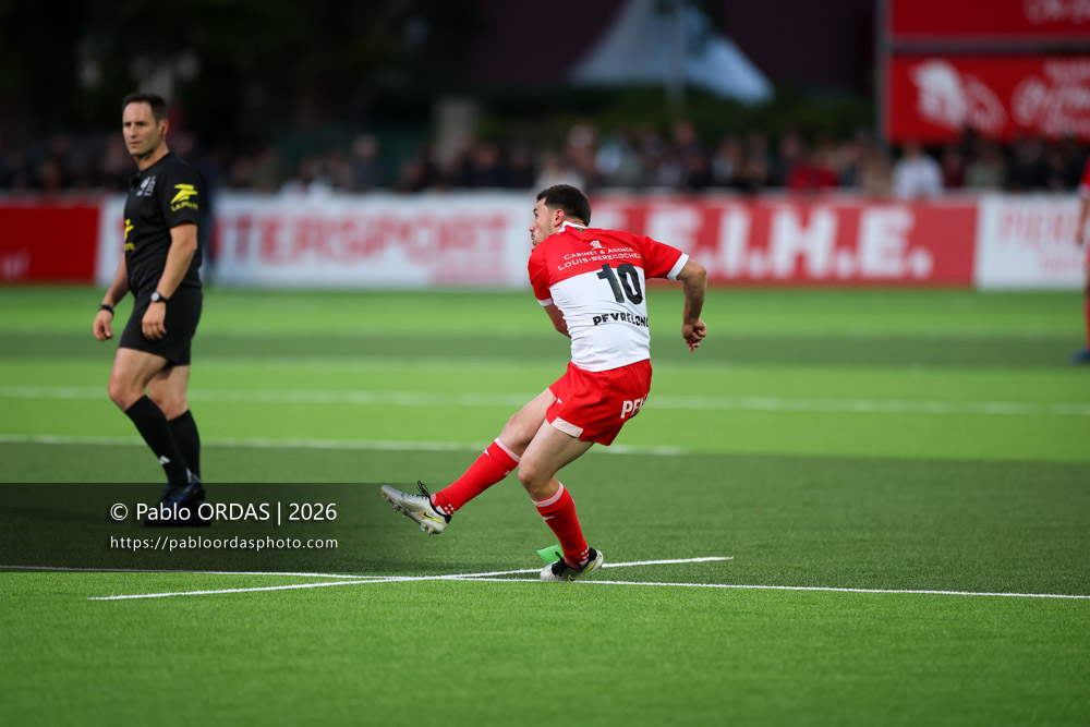 Edgar Retière, lors du match de Pro D2 entre le Biarritz olympique et Carcassonne, le 15 mai 2026 au stade Aguiléra de Biarritz, France (Photo Pablo ORDAS)