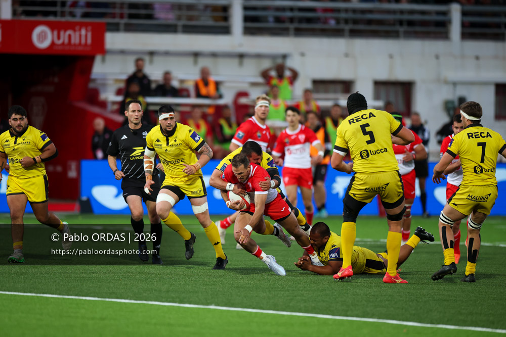 Kylian Jaminet, lors du match de Pro D2 entre le Biarritz olympique et Carcassonne, le 15 mai 2026 au stade Aguiléra de Biarritz, France (Photo Pablo ORDAS)