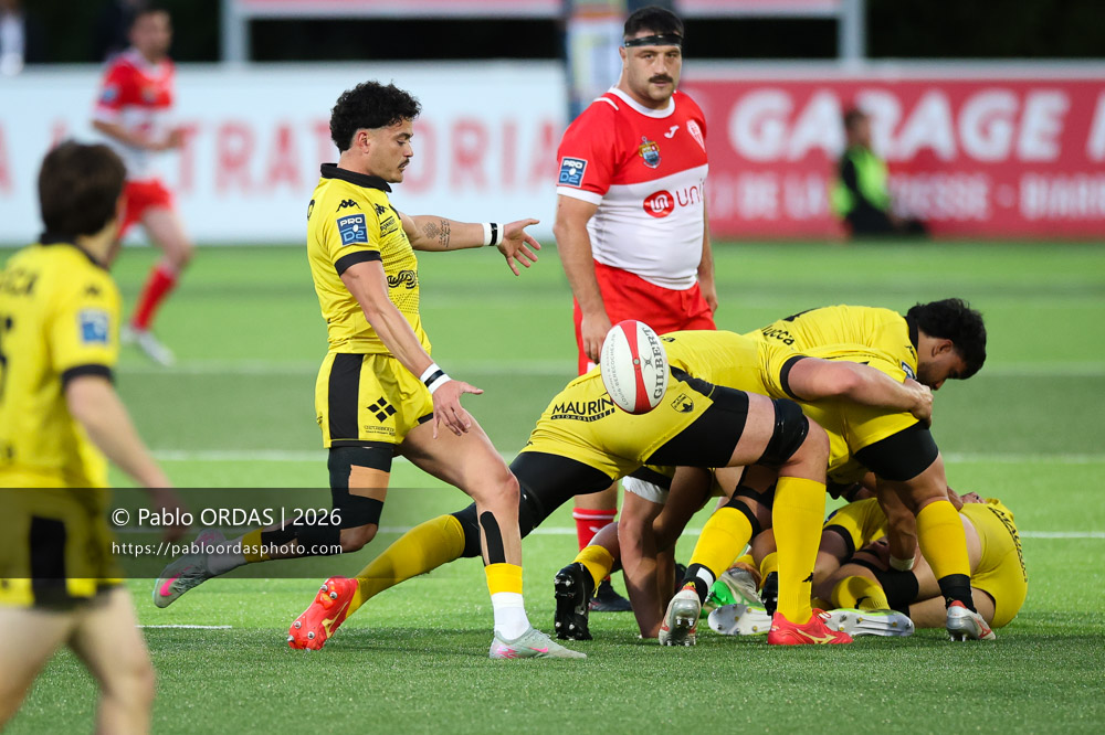 Gaëtan Pichon, lors du match de Pro D2 entre le Biarritz olympique et Carcassonne, le 15 mai 2026 au stade Aguiléra de Biarritz, France (Photo Pablo ORDAS)