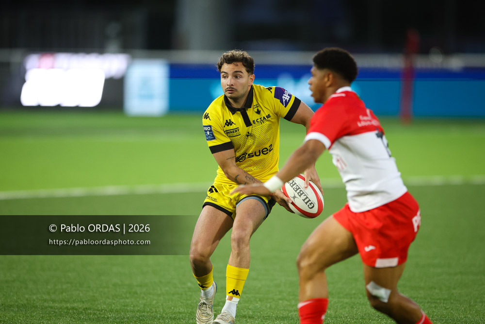 Alexandre Perez, lors du match de Pro D2 entre le Biarritz olympique et Carcassonne, le 15 mai 2026 au stade Aguiléra de Biarritz, France (Photo Pablo ORDAS)