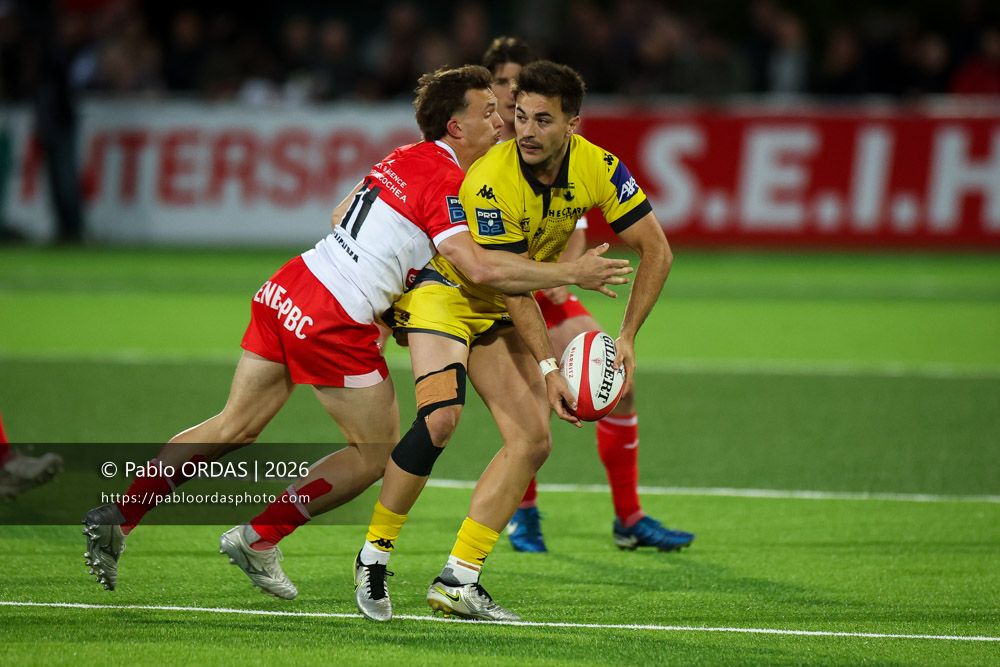 Lilian Pichon, lors du match de Pro D2 entre le Biarritz olympique et Carcassonne, le 15 mai 2026 au stade Aguiléra de Biarritz, France (Photo Pablo ORDAS)