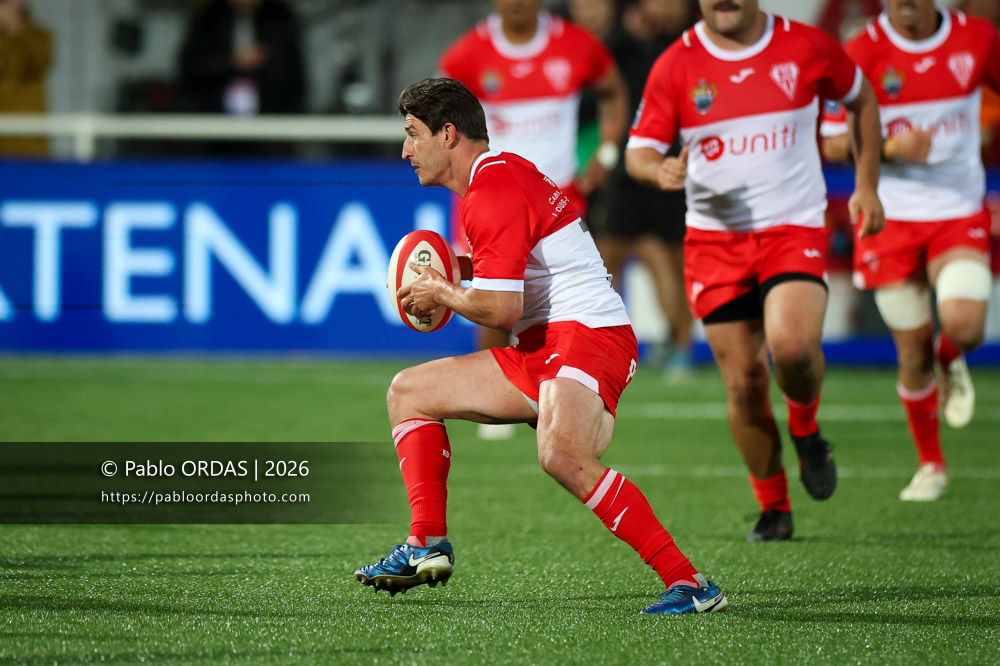 Tom Hendrickson, lors du match de Pro D2 entre le Biarritz olympique et Carcassonne, le 15 mai 2026 au stade Aguiléra de Biarritz, France (Photo Pablo ORDAS)