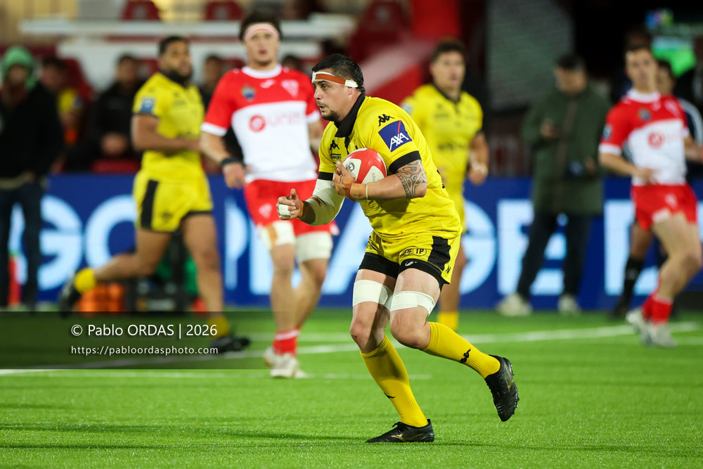 Thomas Hoarau, lors du match de Pro D2 entre le Biarritz olympique et Carcassonne, le 15 mai 2026 au stade Aguiléra de Biarritz, France (Photo Pablo ORDAS)