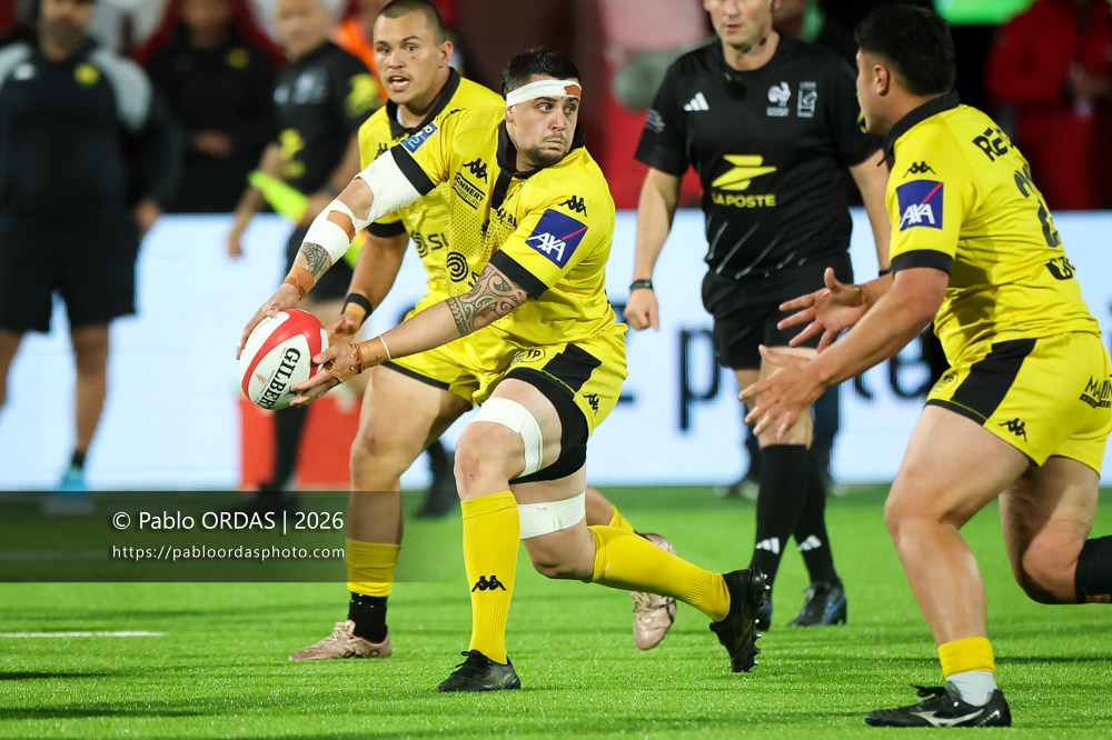 Thomas Hoarau, lors du match de Pro D2 entre le Biarritz olympique et Carcassonne, le 15 mai 2026 au stade Aguiléra de Biarritz, France (Photo Pablo ORDAS)