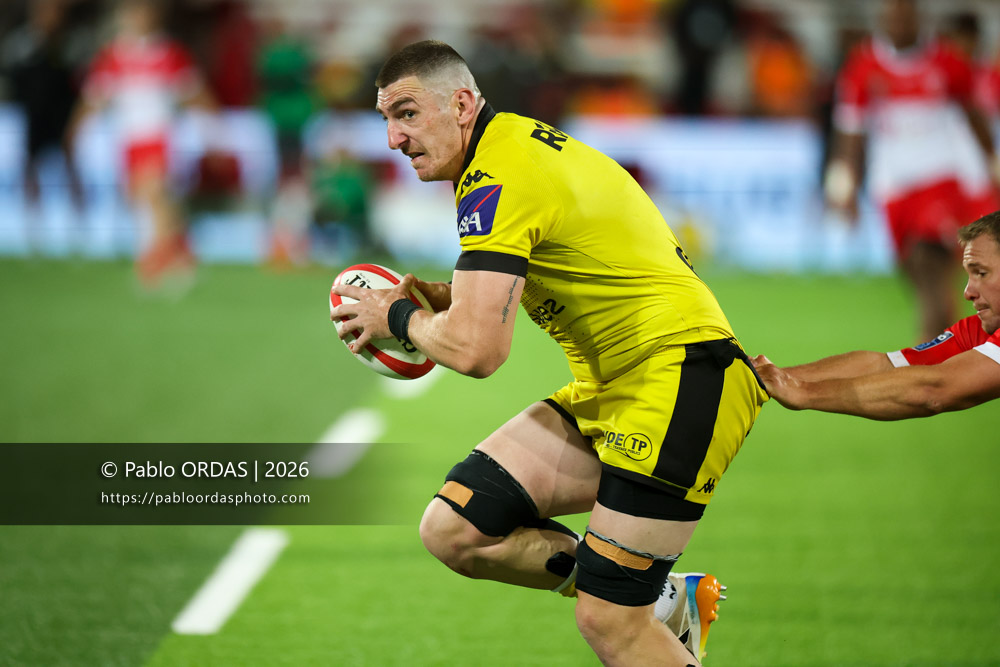 Frank Bradshaw, lors du match de Pro D2 entre le Biarritz olympique et Carcassonne, le 15 mai 2026 au stade Aguiléra de Biarritz, France (Photo Pablo ORDAS)