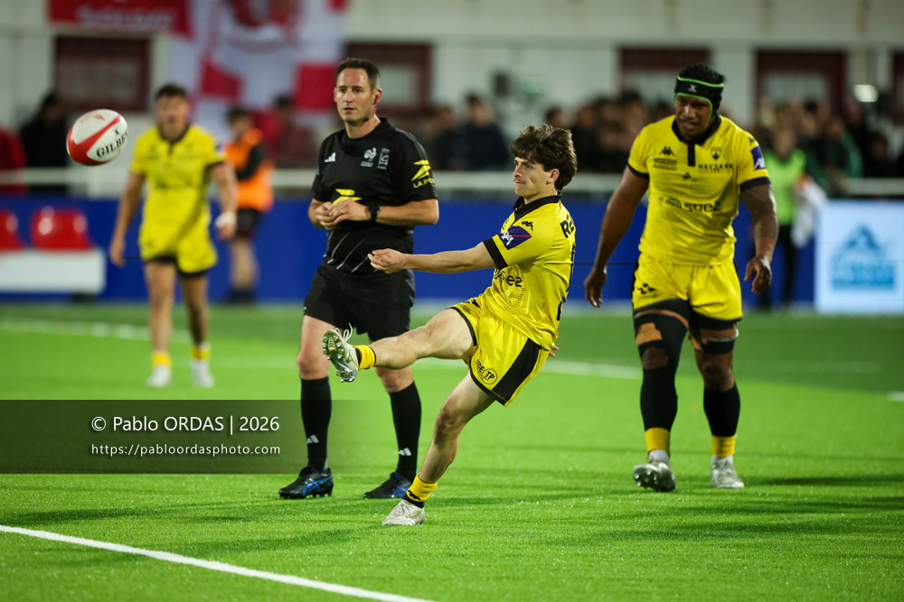 Nils Chaliès, lors du match de Pro D2 entre le Biarritz olympique et Carcassonne, le 15 mai 2026 au stade Aguiléra de Biarritz, France (Photo Pablo ORDAS)