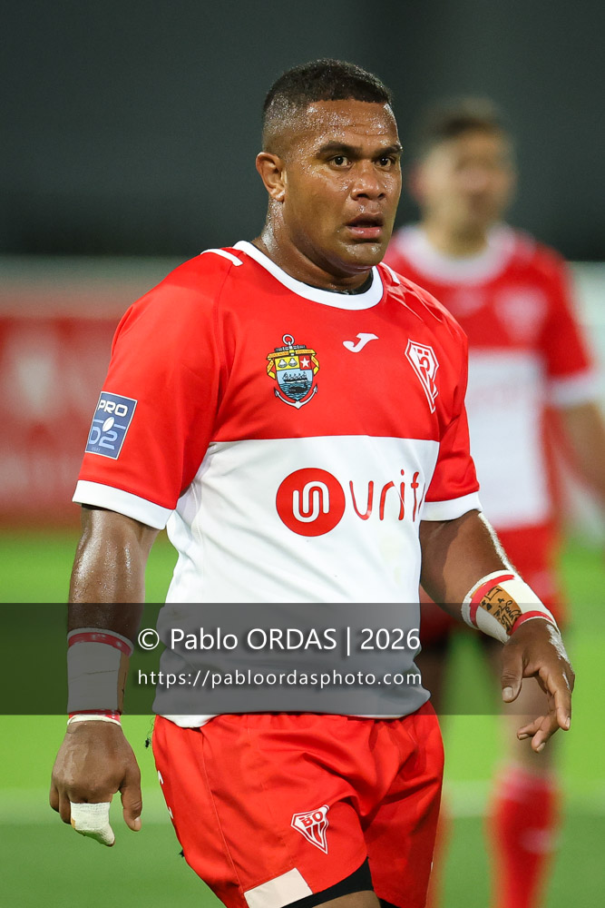 Johnny Dyer, lors du match de Pro D2 entre le Biarritz olympique et Carcassonne, le 15 mai 2026 au stade Aguiléra de Biarritz, France (Photo Pablo ORDAS)