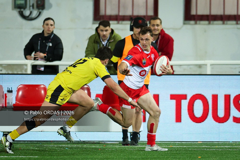 Nicolas Elissondo, lors du match de Pro D2 entre le Biarritz olympique et Carcassonne, le 15 mai 2026 au stade Aguiléra de Biarritz, France (Photo Pablo ORDAS)
