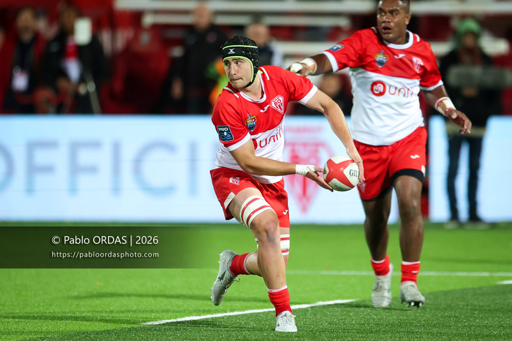 Ekain Imaz Agirre, lors du match de Pro D2 entre le Biarritz olympique et Carcassonne, le 15 mai 2026 au stade Aguiléra de Biarritz, France (Photo Pablo ORDAS)