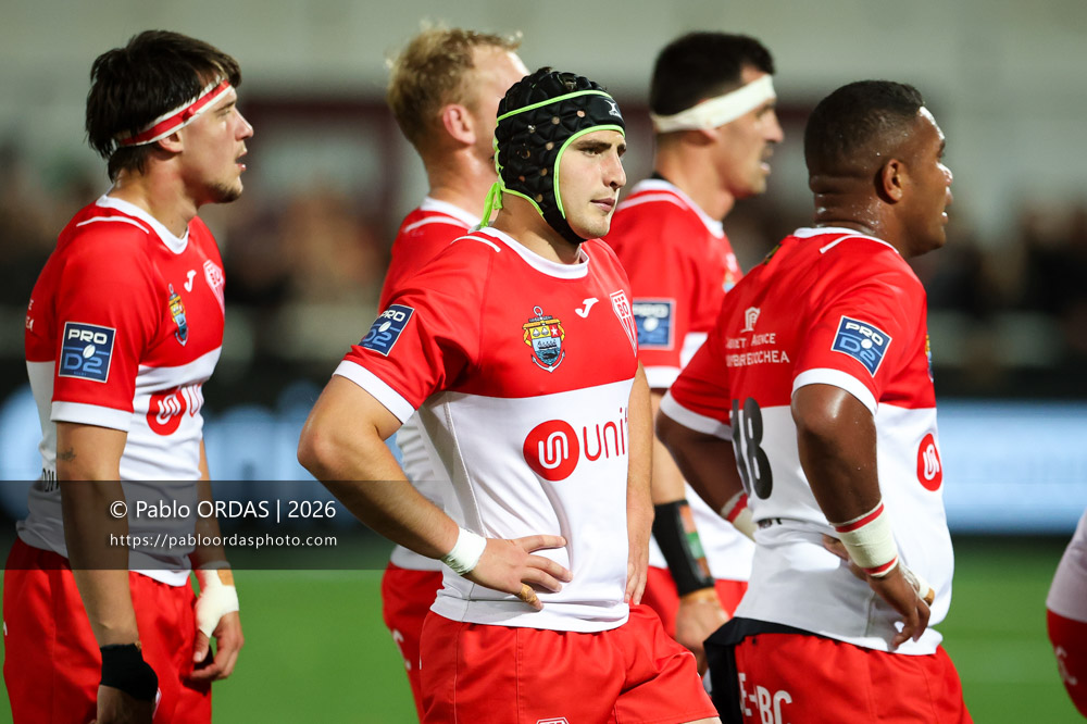 Ekain Imaz Agirre, lors du match de Pro D2 entre le Biarritz olympique et Carcassonne, le 15 mai 2026 au stade Aguiléra de Biarritz, France (Photo Pablo ORDAS)