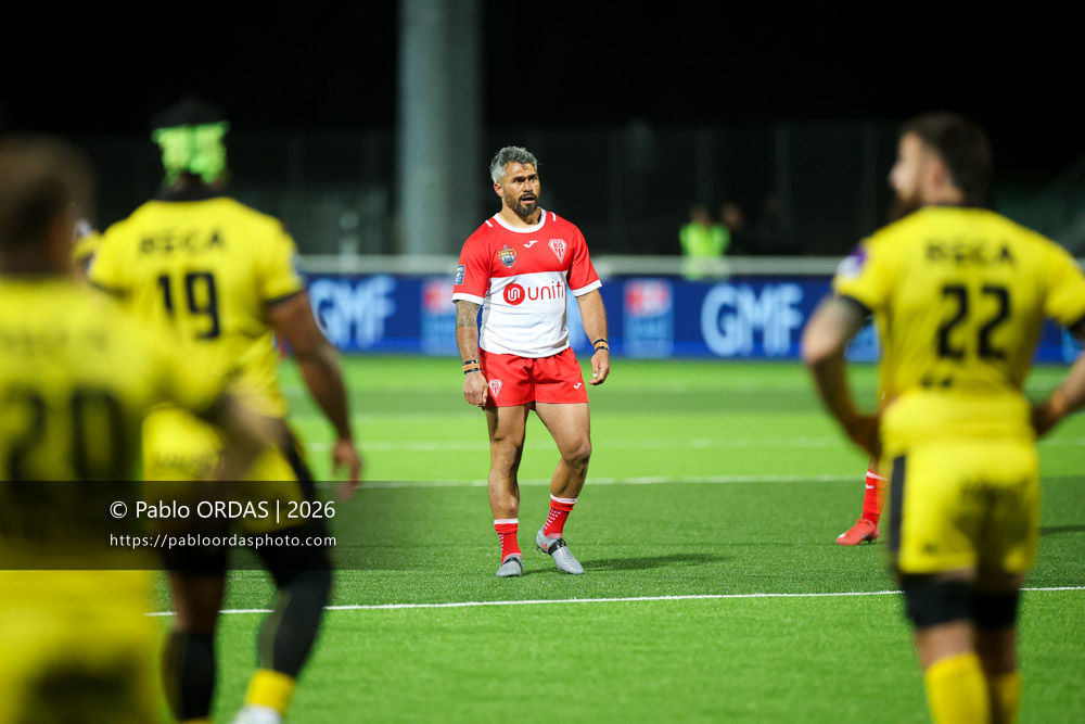 Yann David, lors du match de Pro D2 entre le Biarritz olympique et Carcassonne, le 15 mai 2026 au stade Aguiléra de Biarritz, France (Photo Pablo ORDAS)