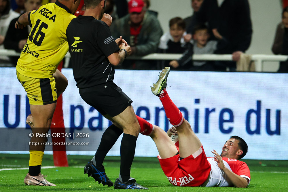 Edgar Retière, lors du match de Pro D2 entre le Biarritz olympique et Carcassonne, le 15 mai 2026 au stade Aguiléra de Biarritz, France (Photo Pablo ORDAS)