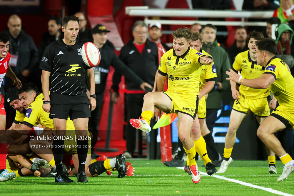 Yvan David, lors du match de Pro D2 entre le Biarritz olympique et Carcassonne, le 15 mai 2026 au stade Aguiléra de Biarritz, France (Photo Pablo ORDAS)