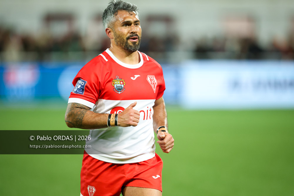 Yann David, lors du match de Pro D2 entre le Biarritz olympique et Carcassonne, le 15 mai 2026 au stade Aguiléra de Biarritz, France (Photo Pablo ORDAS)