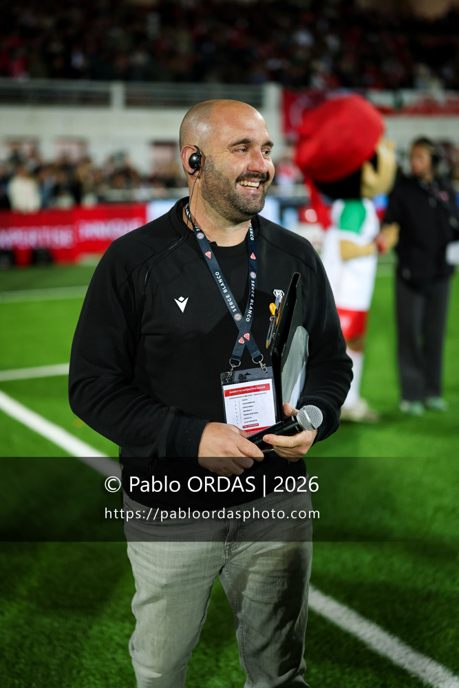 Mikel Amilibia, lors du match de Pro D2 entre le Biarritz olympique et Carcassonne, le 15 mai 2026 au stade Aguiléra de Biarritz, France (Photo Pablo ORDAS)