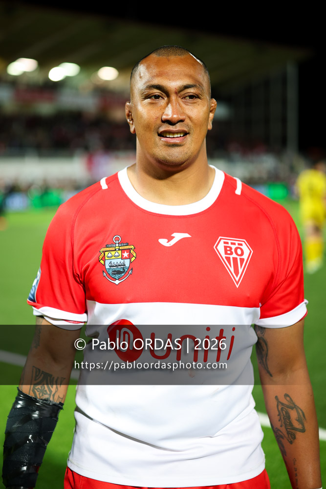 Piula Fa'asalele, lors du match de Pro D2 entre le Biarritz olympique et Carcassonne, le 15 mai 2026 au stade Aguiléra de Biarritz, France (Photo Pablo ORDAS)