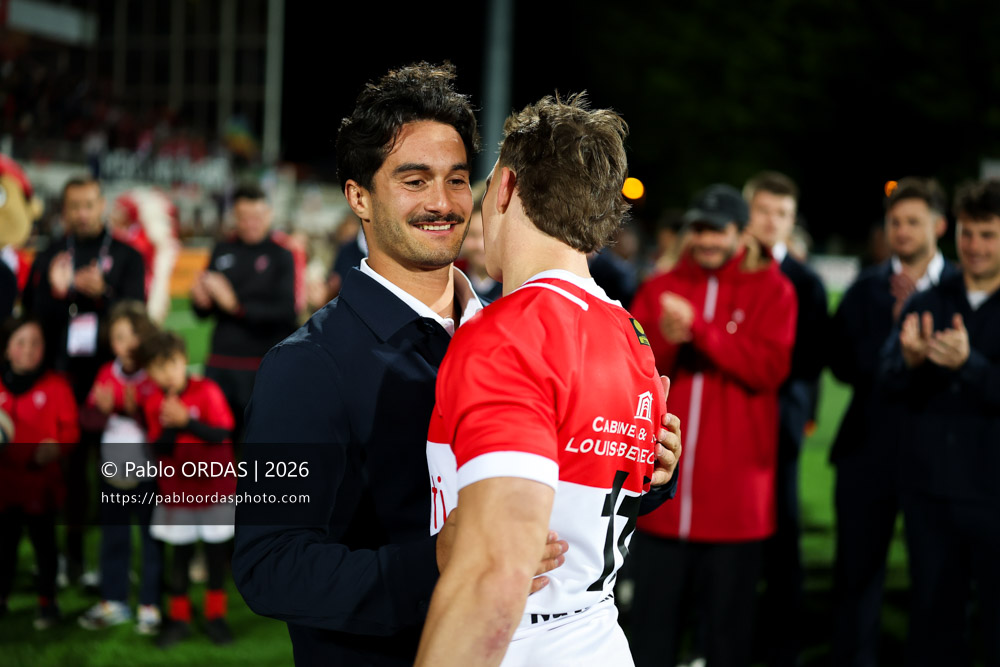 Sam Spring, lors du match de Pro D2 entre le Biarritz olympique et Carcassonne, le 15 mai 2026 au stade Aguiléra de Biarritz, France (Photo Pablo ORDAS)