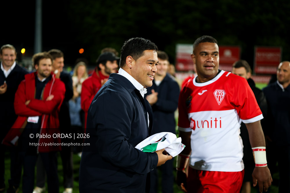 Solomone Tukuafu, lors du match de Pro D2 entre le Biarritz olympique et Carcassonne, le 15 mai 2026 au stade Aguiléra de Biarritz, France (Photo Pablo ORDAS)