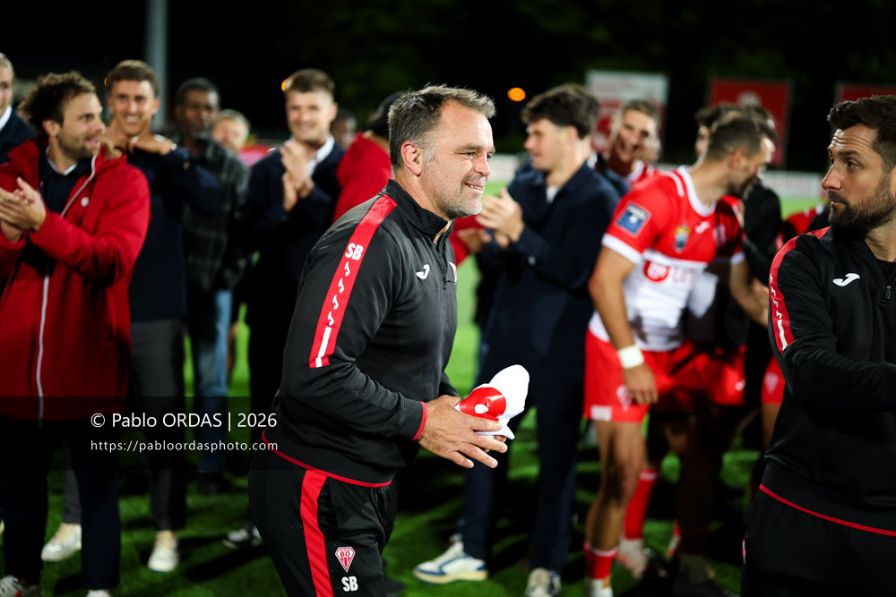 Sébastien Buada, lors du match de Pro D2 entre le Biarritz olympique et Carcassonne, le 15 mai 2026 au stade Aguiléra de Biarritz, France (Photo Pablo ORDAS)
