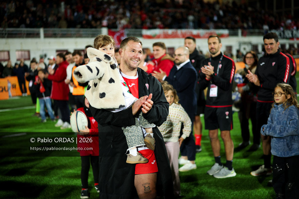 Clément Martinez, lors du match de Pro D2 entre le Biarritz olympique et Carcassonne, le 15 mai 2026 au stade Aguiléra de Biarritz, France (Photo Pablo ORDAS)
