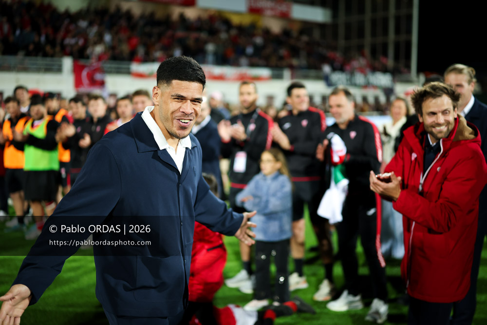 Filimo Taofifenua, lors du match de Pro D2 entre le Biarritz olympique et Carcassonne, le 15 mai 2026 au stade Aguiléra de Biarritz, France (Photo Pablo ORDAS)
