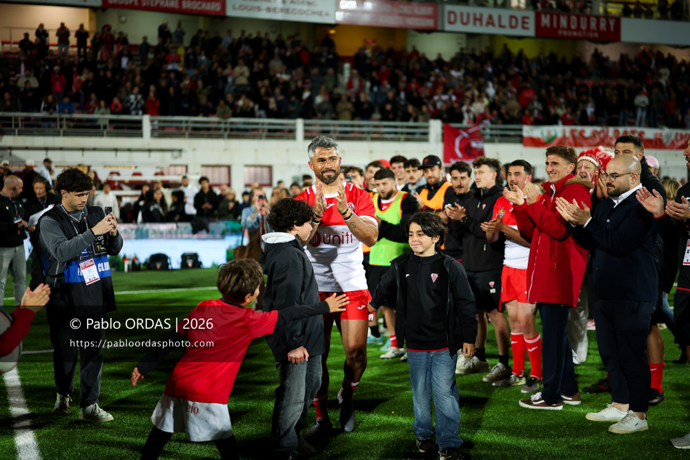 Yann David, lors du match de Pro D2 entre le Biarritz olympique et Carcassonne, le 15 mai 2026 au stade Aguiléra de Biarritz, France (Photo Pablo ORDAS)