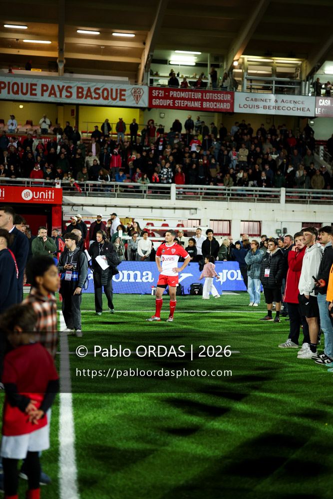 Steeve Barry, lors du match de Pro D2 entre le Biarritz olympique et Carcassonne, le 15 mai 2026 au stade Aguiléra de Biarritz, France (Photo Pablo ORDAS)