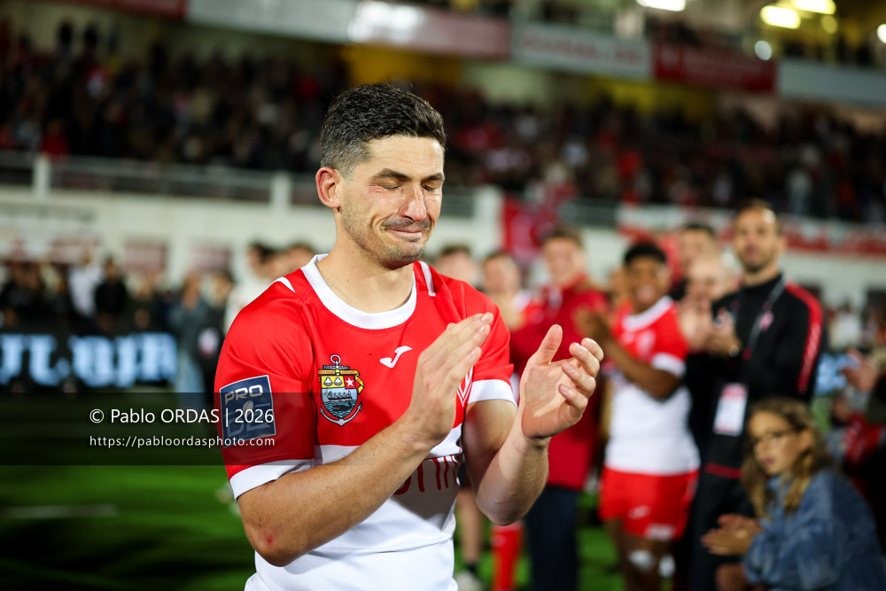 Steeve Barry, lors du match de Pro D2 entre le Biarritz olympique et Carcassonne, le 15 mai 2026 au stade Aguiléra de Biarritz, France (Photo Pablo ORDAS)