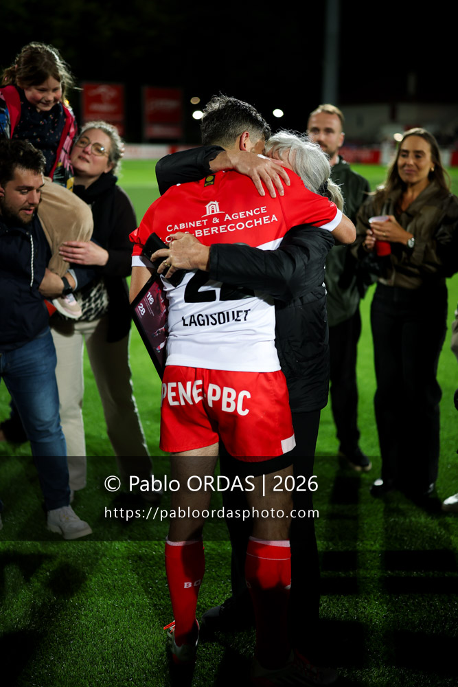 Steeve Barry, lors du match de Pro D2 entre le Biarritz olympique et Carcassonne, le 15 mai 2026 au stade Aguiléra de Biarritz, France (Photo Pablo ORDAS)
