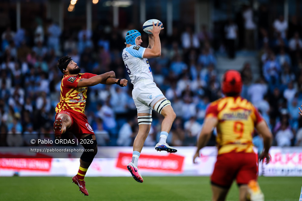 Esteban Capilla, lors du match de Top 14 entre l'Aviron bayonnais et l'USA Perpignan, le 6 juin 2026 au stade Jean Dauger de Bayonne, France (Photo Pablo ORDAS)