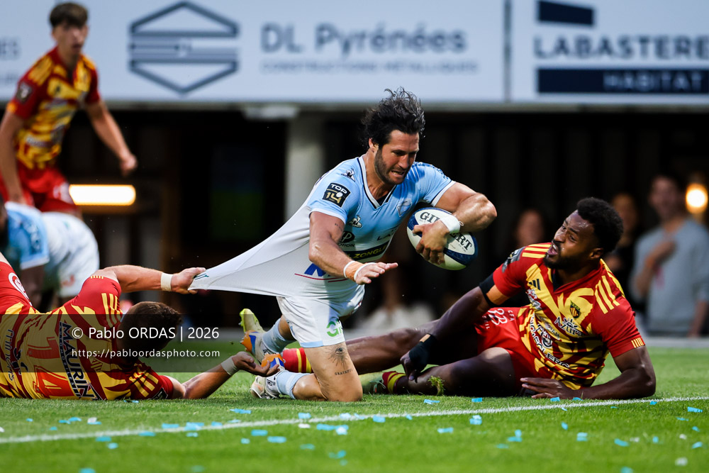 Maxime Machenaud, lors du match de Top 14 entre l'Aviron bayonnais et l'USA Perpignan, le 6 juin 2026 au stade Jean Dauger de Bayonne, France (Photo Pablo ORDAS)