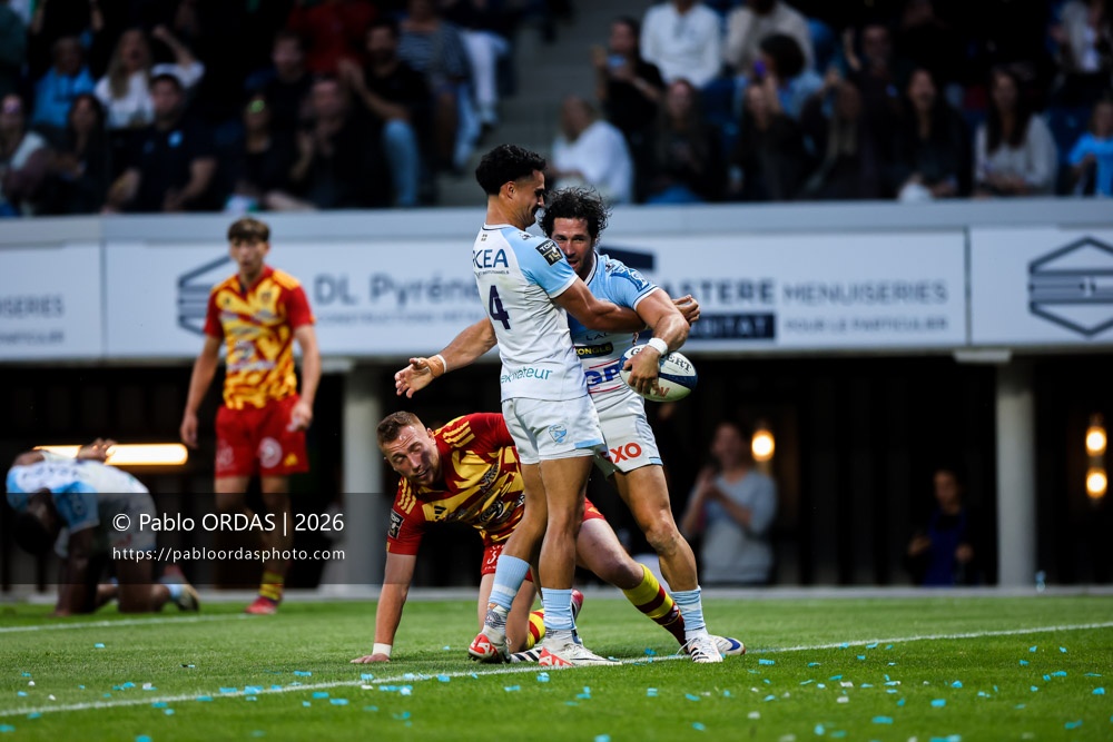 Maxime Machenaud, lors du match de Top 14 entre l'Aviron bayonnais et l'USA Perpignan, le 6 juin 2026 au stade Jean Dauger de Bayonne, France (Photo Pablo ORDAS)