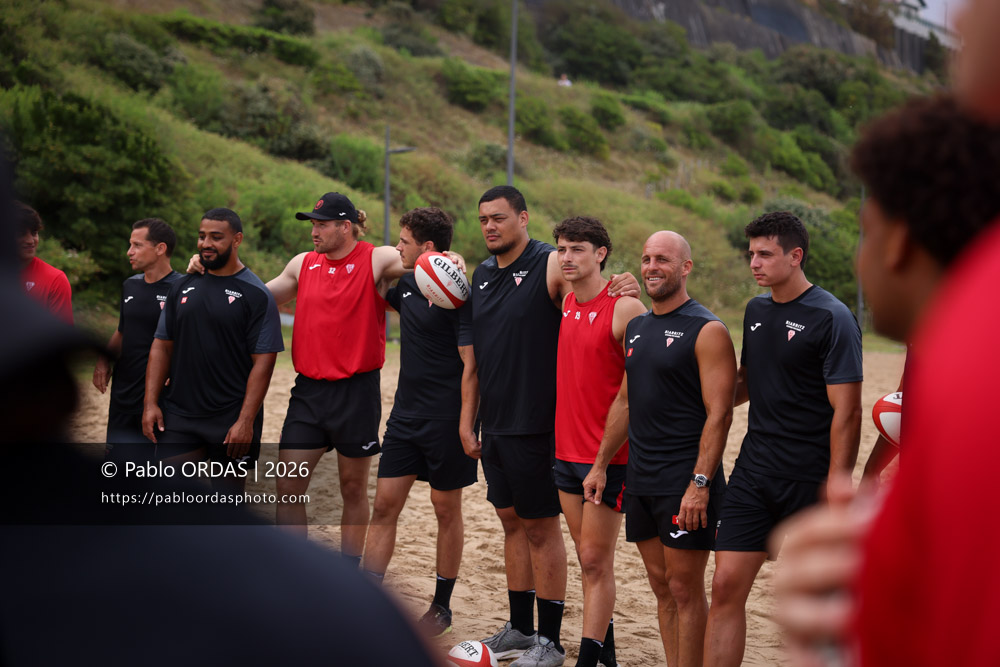 Mathieu Acebes, lors d'un entraînement avec le Biarritz olympique, le 10 juillet 2026 à la Côte des Basques de Biarritz, France (Photo Pablo ORDAS)